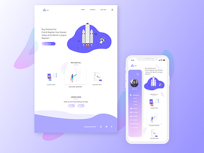 Ali Cloud Hosting animation app art bootstrap 4 branding color design flatui front end icon illustration landing page logo mobile sketch app typography uiux vector webdesign website