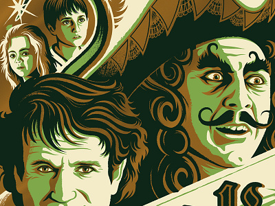 bangarang! captain hook design hook illustration movie posters movies peter pan posters robin williams screen printing