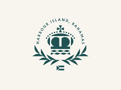 Harbour Island, Bahamas crest cross crown flag ocean sea water
