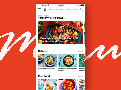#Daily UI 043-Food/Drink Menu 043 app dailyui food and drink food app menu ui