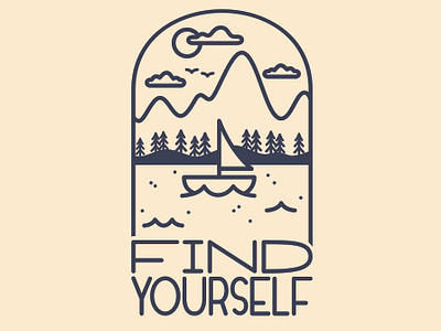 Find Yourself adventure art design digital minimal minimalistic mountains simple travel vector