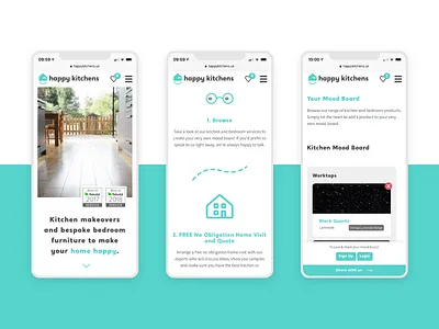 Happy Kitchens Website - Mobile 2.5d animation brand branding creative design illustration logo ui ux web web design website