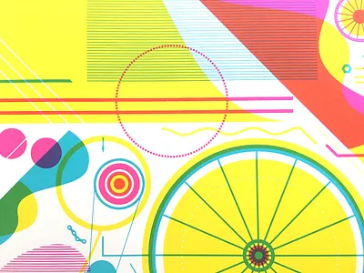 The Cycle art bicycle bike bikeart color design illustration pattern poster print