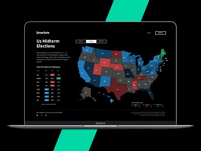 US Midterms clean data map minimal politics simple ui ux