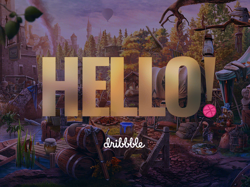Hello Dribbble! animation design draw game animation game art illustration scene unity3d