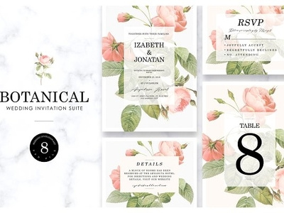 Botanical - Wedding Suite Ac.78 botanical clean design identity illustration invitation lettering minimal rsvp table design type typography ui vector wedding