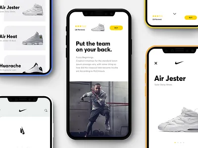 Nike® - Layout app app concept cards color design interaction mobile mobile app design nike shoes typography ui ux visual web