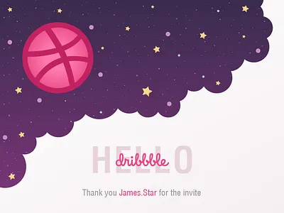 Hello Dribbble! design dribbble first shot hello dribbble hi dribbble illustration space stars vector