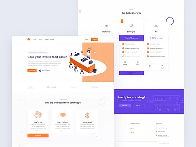 🍙 Cooking book website cooking dailyui design figma illustration invitation menu orange page ui ux website