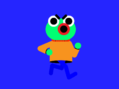 Frog aftereffects charachter design frog gif motion animation run run cycle