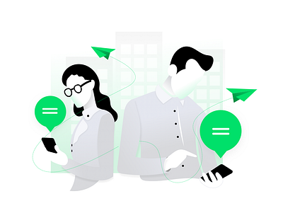 Illustration web couple design draw email girl guy illustration interface man mobile phone smartphone technology ui ux