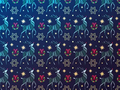 Christmas Pattern christmas christmas pattern christmas wallpaper christmas wrapping paper design festive festive pattern illustration pattern reindeer stars vector wallpaper wrapping paper wreath