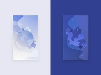 Make a Splash blue day design flat illustration night sky space splash screen vector world