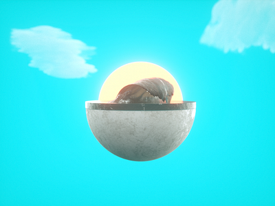 Ride the wave 3d art c4d glossy octane