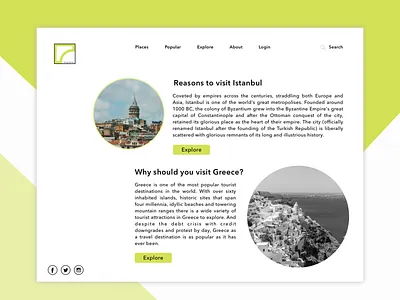 Explora - travel blog and guide travel typography ux design web deisgn