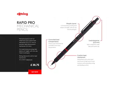 #dailyui #012 #dailyui012 clean concept dailyui dailyui012 design freelance mechanical pencil nachitz rotring simple ui web