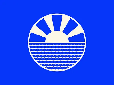 Sea & Sun View branding design flat icon identity logo minimal vector