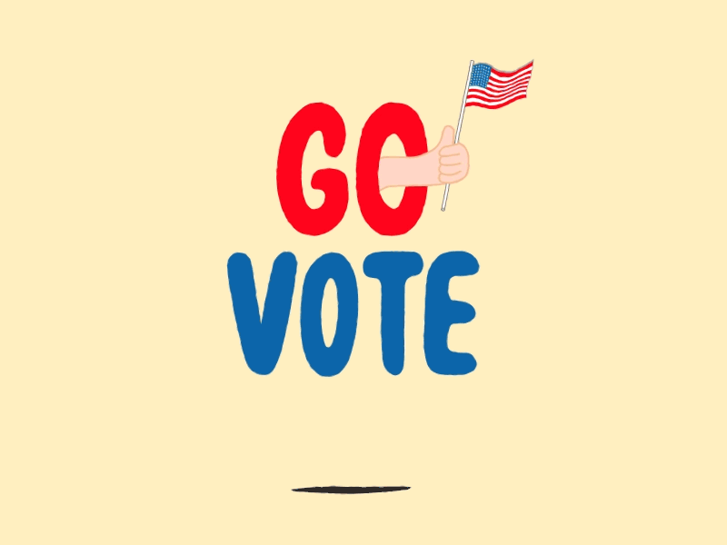 VOTE! 2018 america blue wave election election 2018 gif go vote hands illustration midterms text text animation vote