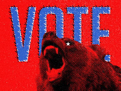 Vote California bear blue california red vote