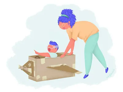 To Infinity and Beyond airplane cardboard digital art illustration imagination imaginative play imagine midnightdoodles nanny poppy