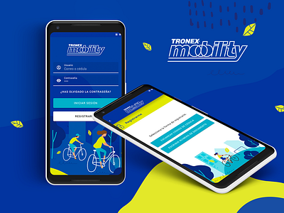 Tronex Cognox App design proposal app bicicleta bike blue design design app electric flat design green illustration illustrator material sketch