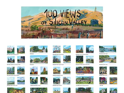 100 Views of Silicon Valley Poster 100viewsofsiliconvalley gouache mini painting poster siliconvalley urban