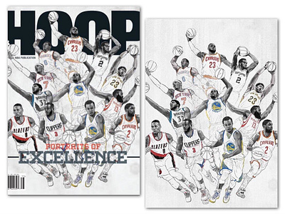 Hoop Magazine 2016-2017 Cover Art advertising art artist basketball basketball art basketball illustration cover art hoop magazine illustration illustrator nba nba art nba illustration nba player portraits sport