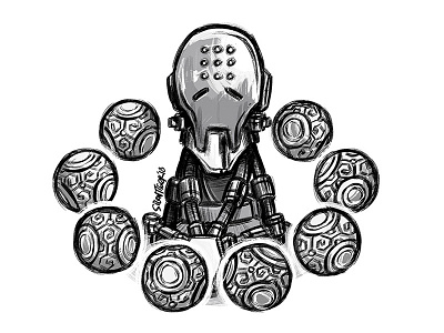 Zenyatta blizzard doodle drawing fanart illustration overwatch silentiger sketch zenyatta