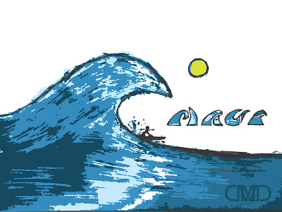 Maui Surf Sketch design pencil sketch vector