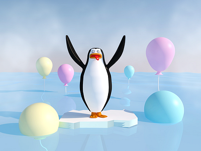 protect environment ball c4d design dribbble environment penguin