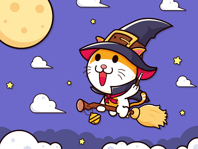 Magicain Cat Illustration cat cute design illustration magic