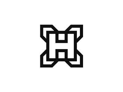 hypex brand clever creative design good h idea identity logo mark marks monogram negativespace simple symbol x
