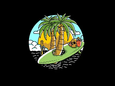 Stay Relax artwork beach branding clothing design handmade illustration sketch skull surf vector
