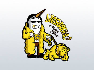 Sticker Narwhal art game illustration telegram портрет стикер
