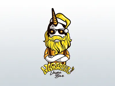 Sticker Narwhal art game illustration telegram портрет стикер