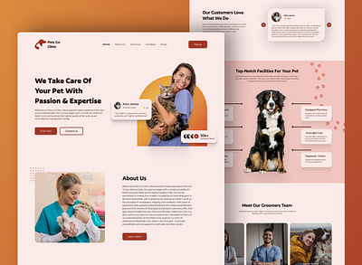 PetsGo - Veterinary Landing Page cats website dogs website landing page landing page design pets clinic pets clinic landing page pets clinic website pets website product design ui ux design veterinary landing page veterinary website design website design