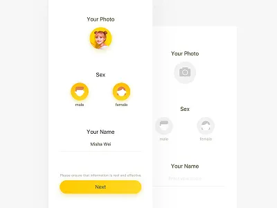 sign up head portrait input logon register sign in sign up ui