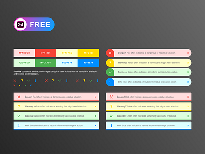 Alerts adobe xd components design download free ui ux