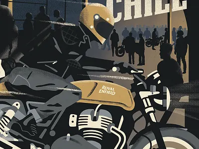 Winter Chill art design digital digital illustration distressed illustration motorcycle poster print retro texture vintage