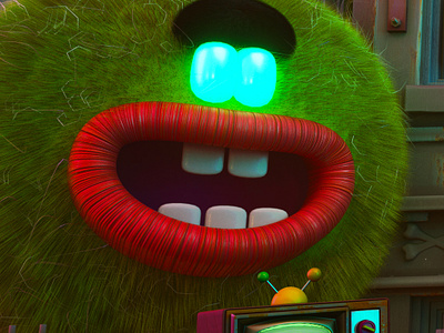 Monster Street part 1 3d blender cycles illustration monster retro street