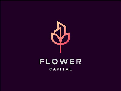 Flower Capital Logo Concept apartment beauty capital concept family flower for sale home house idea leaf logo marketing marketing agency nature ready real estate roof rose unused