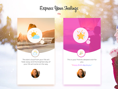 Express Your Feelings birthday card card art color conceptual design minimal design ui designs visual design wish card