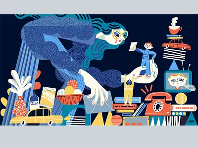 Quartz at Work branding careering character design color combination design editoral employee illo illustrated illustration illustrator magazine network quartz user experience web illustration work