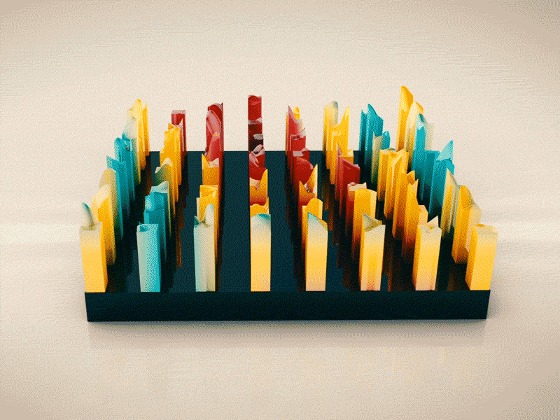 3d bar loop 3d animation c4d color block colors design motion rendering