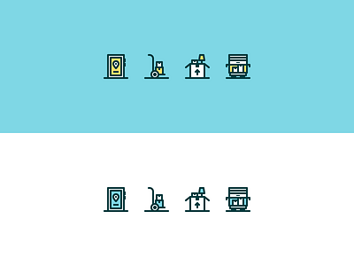 Moving Icons app box dolly parton icon icon design illustration illustrator lamp line line art line icon line icons location moving truck phone phone icon rosek truck vector vector icon