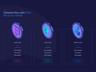 BLK • Design System bitcoin black bootstrap 4 card design crypto currency ethereum free gradient illustration price typography ui kit web design