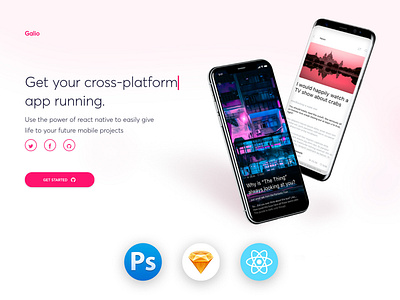 Galio - React Native Framework app design framework illustration react native screen screencast sketch ui