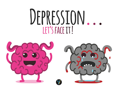 Depression #LetsFaceIt character depression design feelings flat illustration vector