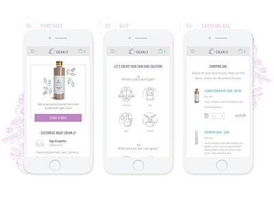 Cream.ly mobile website e commerce icons illustation illustration mobile natural cosmetics webdesign websitedesign