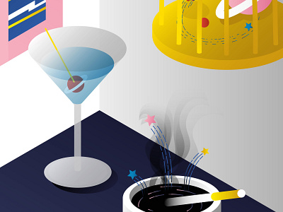 Universal Martini cigarette illustration martini space universe